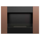 Camino a Bioetanolo da Parete 90,2x65 cm con Vetro Flig Boston 2 Bronzo