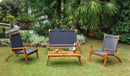 Set da Giardino Divano 2 Poltrone e Tavolino in Legno Vorghini Valladolid Antracite