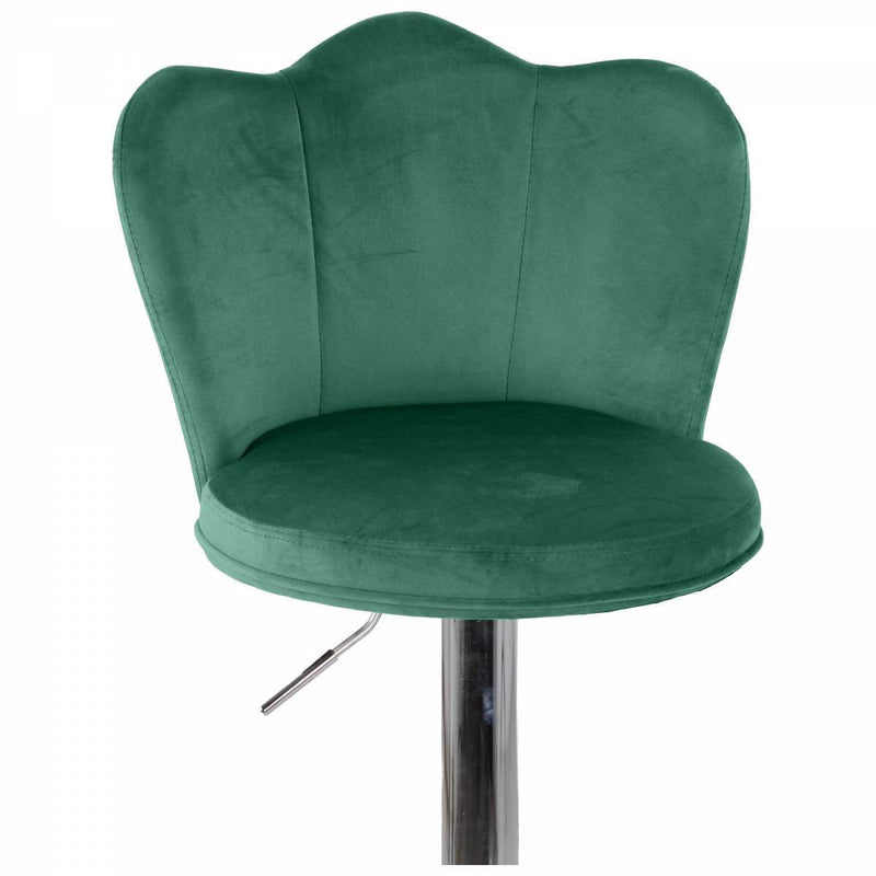 Set 2 Sgabelli 38x38x60/80 cm in Velluto Base Cromata Ottanio