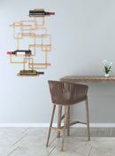 Porta Bottiglie Glam Verticale 50x10x79.5 cm in Ferro Oro