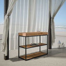 Consolle Allungabile da Esterno in Legno e Ferro H77x40x90/300cm Camelia Abete Tinto Classica