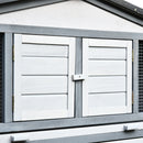 Conigliera da Esterno 225x70x100 cm in Legno Grigio e Bianco