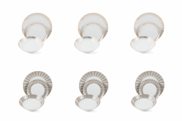 acquista Servizio Piatti 18 Pezzi in Porcellana Villa d'Este Home Tivoli Opera Bianco