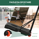 Canestro Basket da Esterno Ruote e Base Riempibile Altezza Regolabile 2,1-2,4 m Giallo  