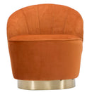 Poltrona Sopy Ruggine 67x71x70 cm Legno Ferro Spugna e Velluto Ruggine e Oro