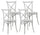 Set 4 Sedie 88x44x49 cm in Polipropilene Bianco