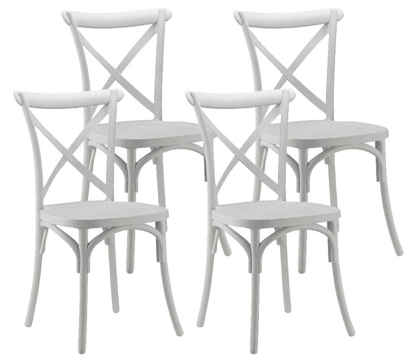 sconto Set 4 Sedie 88x44x49 cm in Polipropilene Bianco