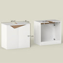 Mobile Sottolavabo 60x35x57,9 cm con 2 Ante Ammortizzate per Lavabo Senza Piedistallo in MDF Bianco      