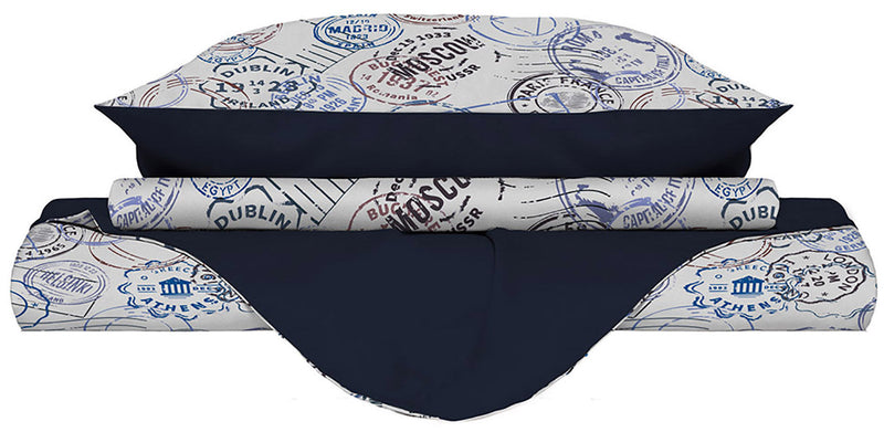 Copripiumino con Federe Stampato in Microfibra Travel Life Varie Misure