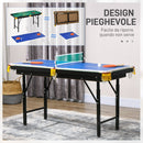 Tavolo Multi Gioco Pieghevole 2 in 1 per Biliardo e Ping Pong 140x63x60-80 cm con Accessori Inclusi