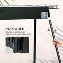 Barbecue a Carbonella 94x39x70 cm 2 Griglie e Cestini Laterali in Acciaio e Metallo Nero   