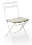 Set Tavolino e 2 Sedie Pieghevoli da Giardino in Acciaio Kraus Tiziano Bianco