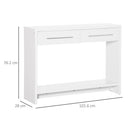 Consolle Fissa 2 Cassetti 101,6x28x76,2 cm in Truciolato Bianco