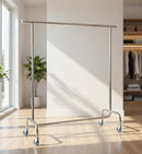 Stender Appendiabiti Estensibile 150/220x55x155 cm in Acciaio Cromato con Ruote