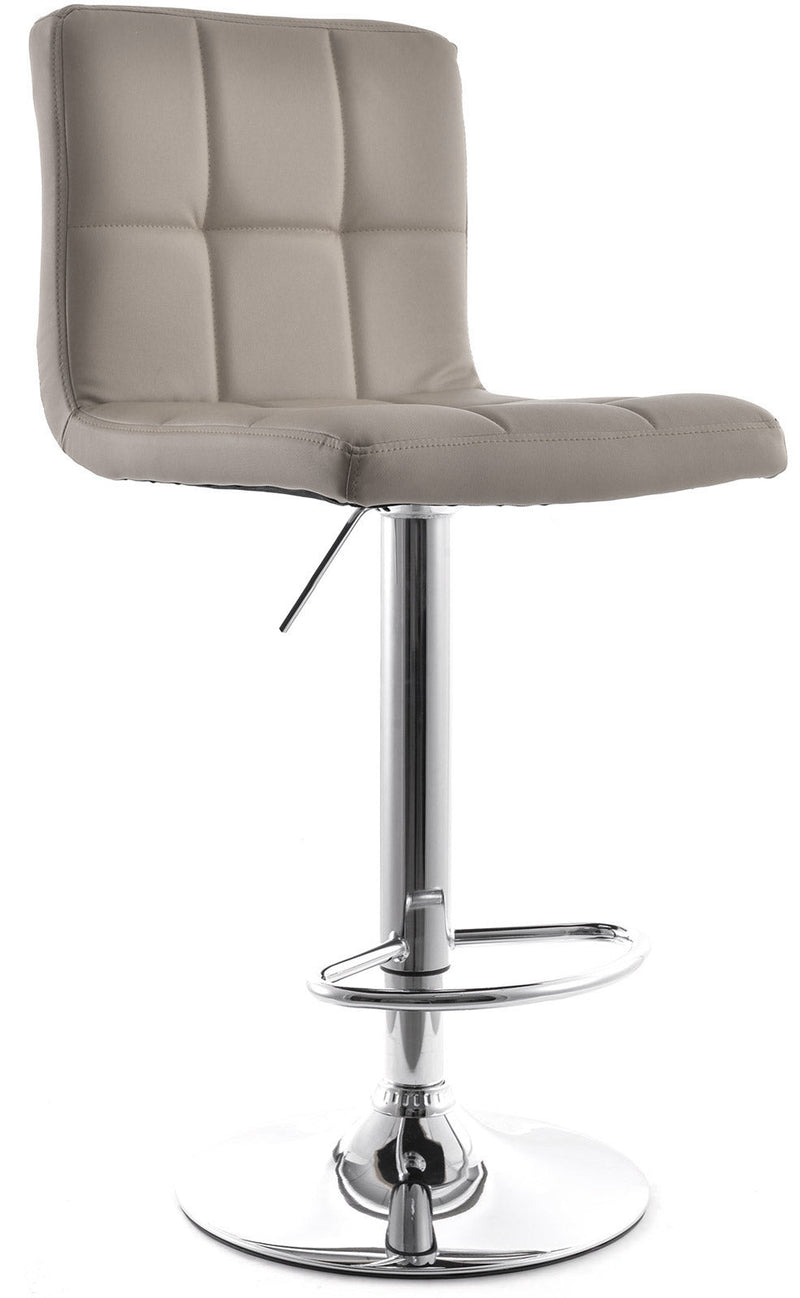 Sgabello con Alzata a Gas e Seduta Girevole in Similpelle Vandi Tortora