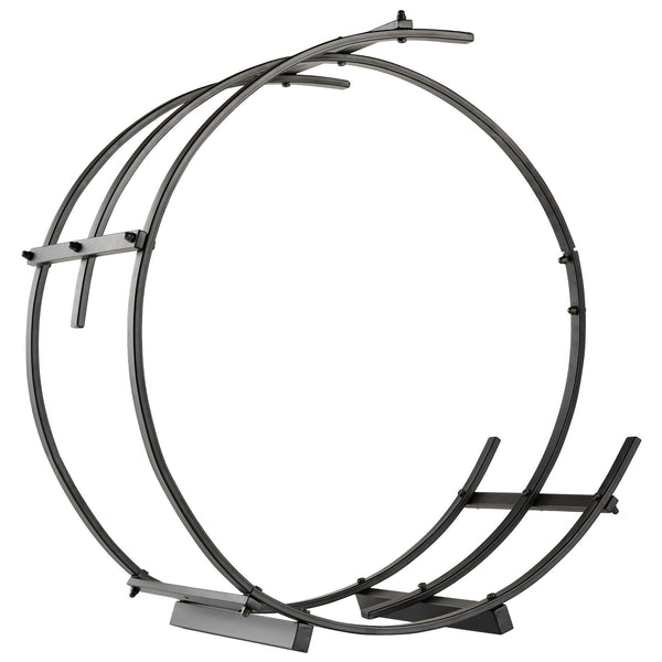 sconto Portalegna per Camino 71x32x73 cm in Ferro Battuto Nera