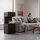 Camino a Bioetanolo da Pavimento 38x38x100 cm Oslo in acciaio Nero