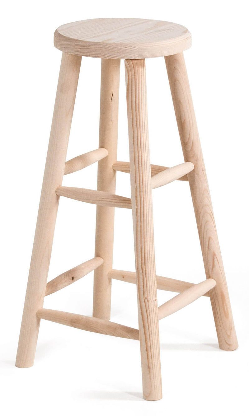 Sgabello Bar in Legno Abete Grezzo Fumer Bar 72 - Main Image