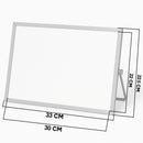 Lavagna Magnetica a Doppia Faccia 33x22,5cm con Pennarelli e Gomma Bianco      