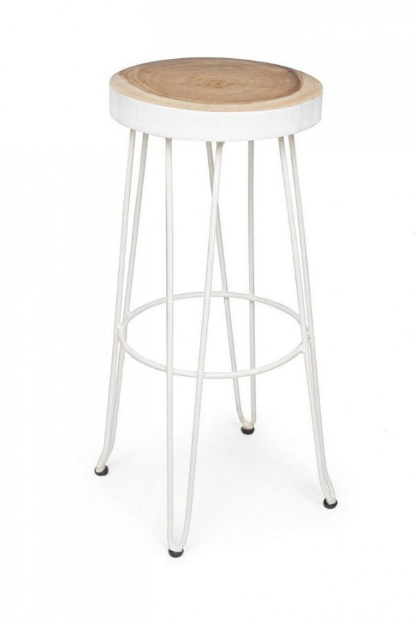 Sgabello Bar Rakel Bianco in Legno sconto