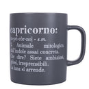 Tazza Zodiaco "capricorno" Ø8x10 cm in Bone China VdE Tivoli 1996 Grigio Tortora