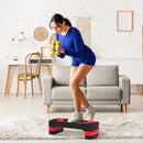 Step Fitness da Aerobica 80x31x10-15-20 cm Regolabile su 3 Altezze in Plastica Rosso e Nero      