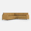 Divano Angolare 6 Posti 281x241x85 cm Karay in Tessuto Ocra