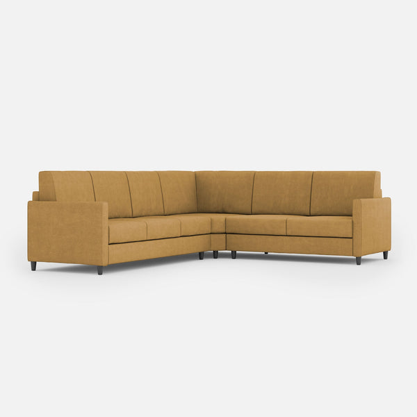 Divano Angolare 6 Posti 281x241x85 cm Karay in Tessuto Ocra sconto