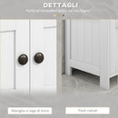 Mobile Sottolavabo Intaglio a U 60x30x60 cm Ripiano Aperto e Armadietto in MDF Bianco   