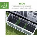 Pollaio 100x86x100 cm con Nido a 3 Cubi Tetto Impermeabile e Vassoio Estraibile per 2-4 Galline in Legno di Abete Grigio Chiaro      