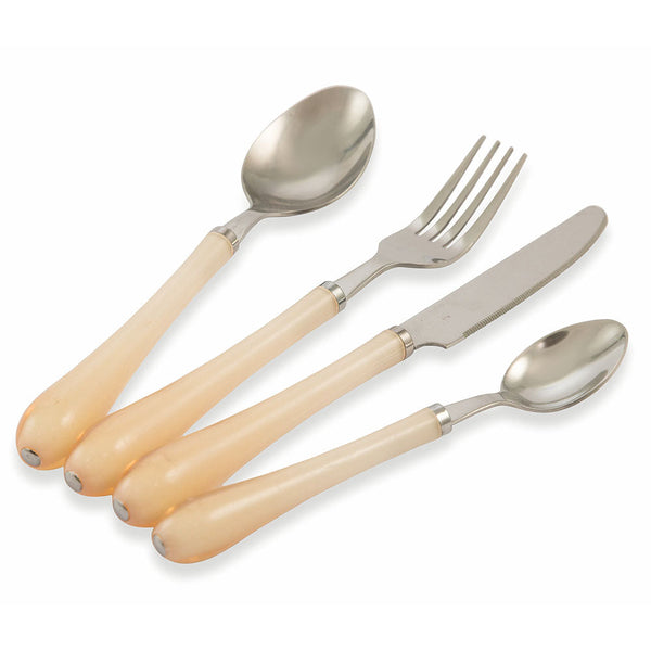 Servizio Set di Posate 24 Pezzi in Acciao Inox Villa d'Este Goccia Avorio acquista