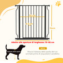 Cancelletto per Cani Estensibile e Regolabile 75-85x76 cm in Acciaio e ABS Nero   