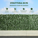 Rotolo di Siepe Finta per Balcone e Giardino 300x100 cm con Foglie di Edera in PE Verde Scuro      