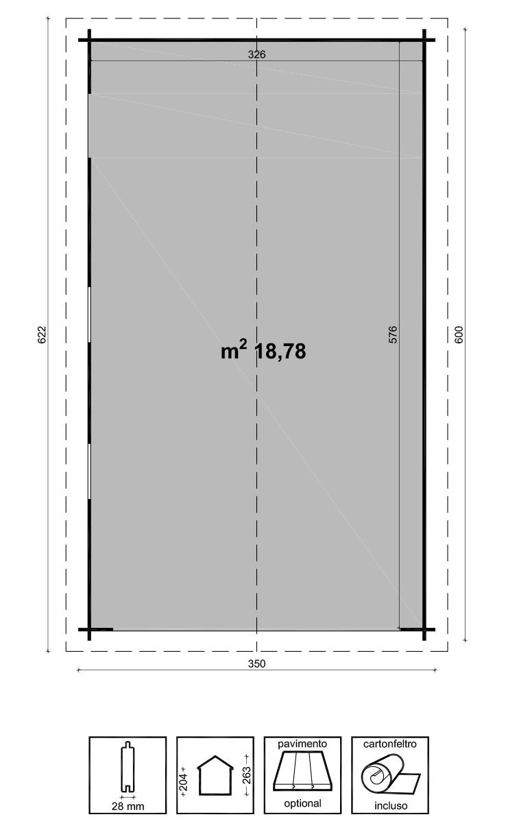 Box Auto Garage da Esterno 3,5x6m in Legno