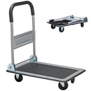 Carrello Portatutto Pieghevole Piattaforma Portata 150 kg Portapacchi in Acciaio Nero e Argento      