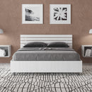 Letto Matrimoniale Francese Ankel Testata Doghe Dritta  Bianco Frassino Varie Misure