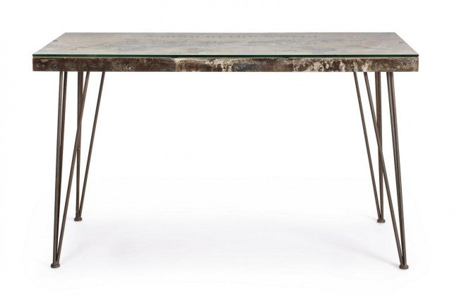 Scrivania Atlantide 130x65 in MDF effetto Cemento