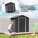 Casetta Box da Giardino 194x107x191 cm Capanno Porta Attrezzi in Acciaio Grigio      