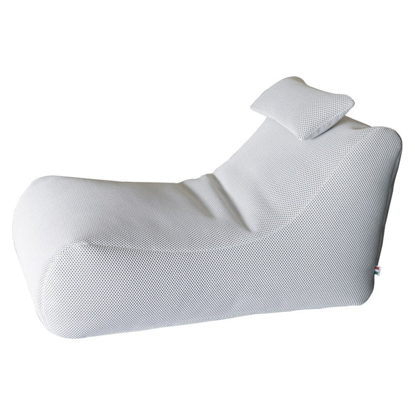Lettino Chaise Lounge 120x70x65 cm con Cuscino in Poliestere Armonia Bianco sconto