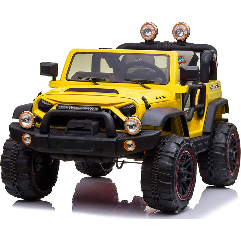 Macchina Elettrica per Bambini Posti Maxi Fuoristrada 12V Gialla