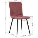 Set 4 Sedie per Sala da Pranzo in Velluto Rosa con Gambe Nere Seduta Ergonomica
