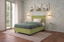 Letto Singolo Contenitore Imbottito Microfibra Tè Verde BoxMax Testata Flat Varie Misure