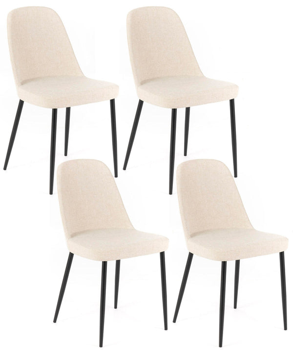 Set 4 Sedie 55x46xH85 cm in Tessuto Tamara Beige online
