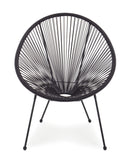 Poltrona da Giardino 72x78x89 cm in Acciaio e Corda Parker Nero