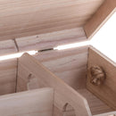 Set 2 Scatole Portabottiglie in Legno con Manico in Corda Altezza 35 cm