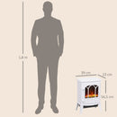 Camino Elettrico da Terra 1000W-2000W con Effetto Fiamma Regolabile 39x23x56,5 cm Bianco      