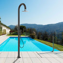 Doccia da Giardino in Alluminio Soffione Led e Doccino Sined Luna Alu D Nero 