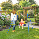Altalena da Giardino per Bambini Trasformabile 3 in 1 Telaio in Metallo Blu      