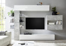Parete Attrezzata Mobili Soggiorno Mobile TV Libreria 2 Pensili TFT Akira 1 Bianco e Cemento