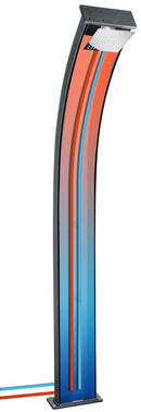 Doccia Solare Ibrida da Giardino 40L Miscelatore e Doccetta Lavapiedi Antracite